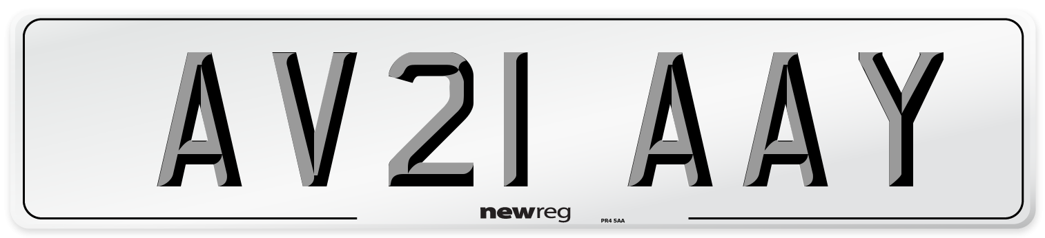 AV21 AAY Number Plate from New Reg